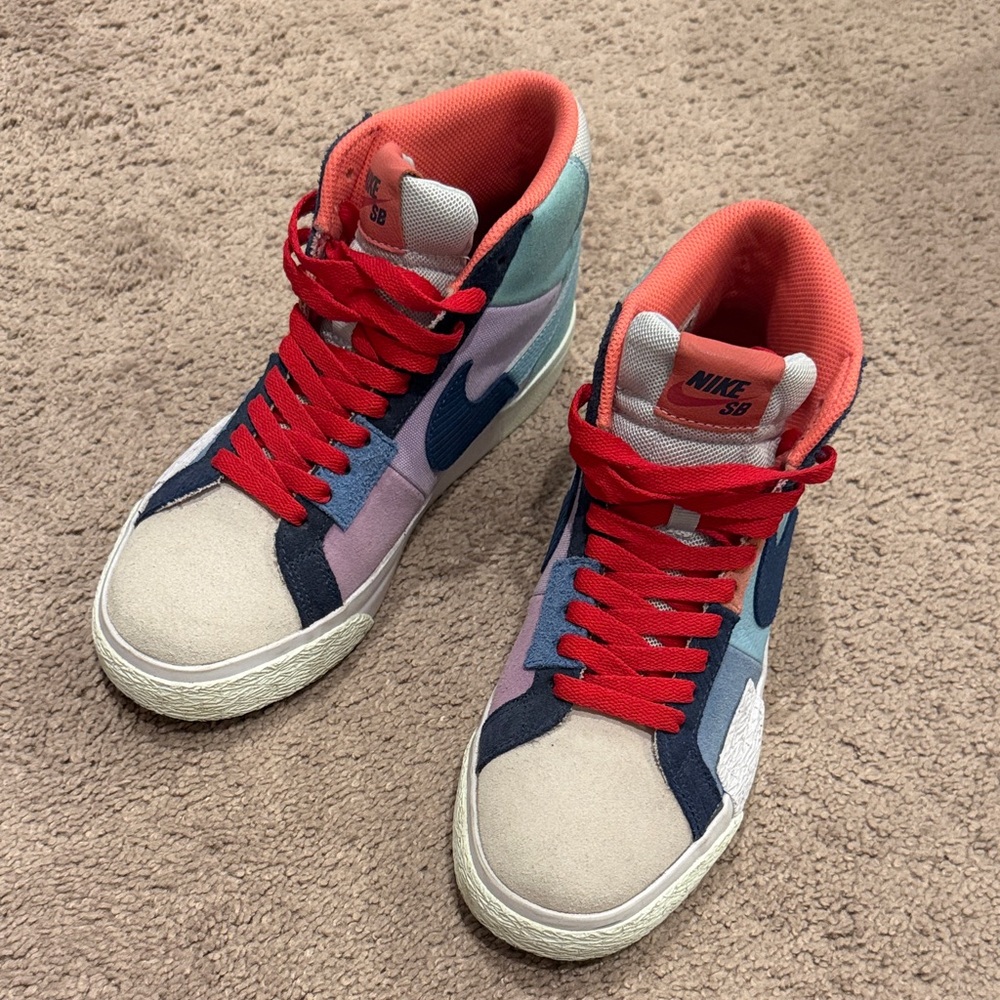 Nike SB Colorful High-Tops with Red Accents
